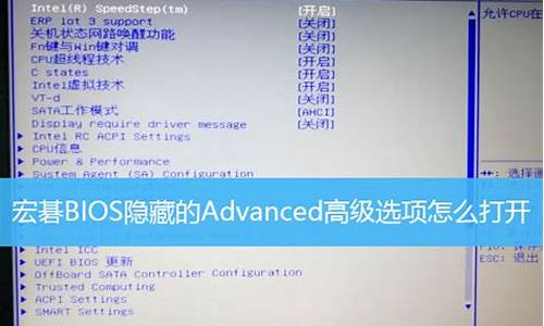 bios隐藏选项_bios隐藏选项怎么打开